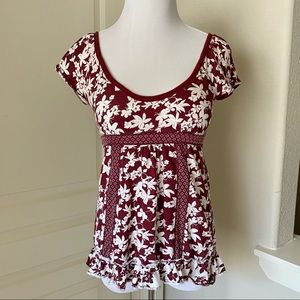 Hollister Cute Top Shirt with Ruffles Floral